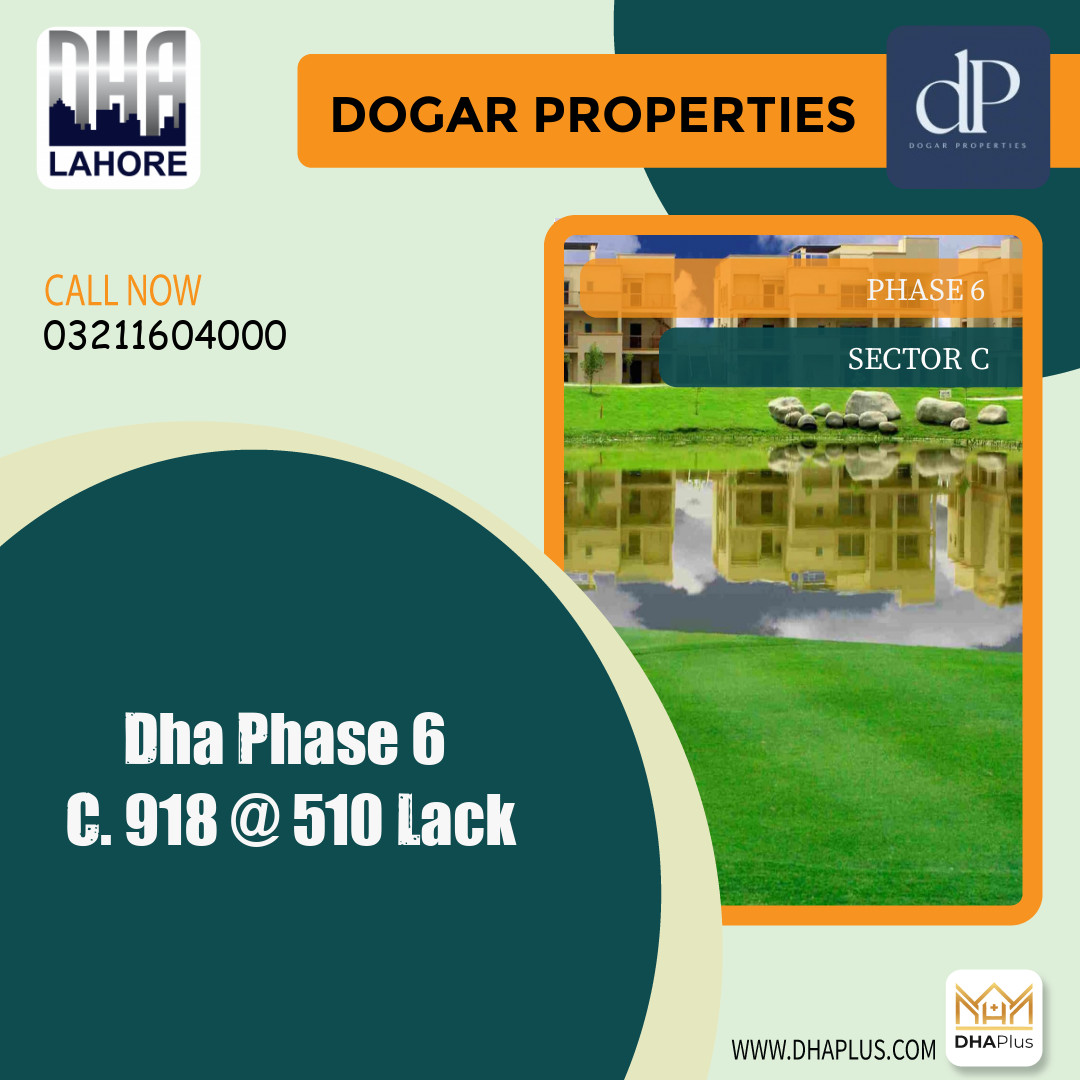 1 Kanal Residential Plot for Sale in Sector C -  Phase 6, Lahore - (DP-40800)