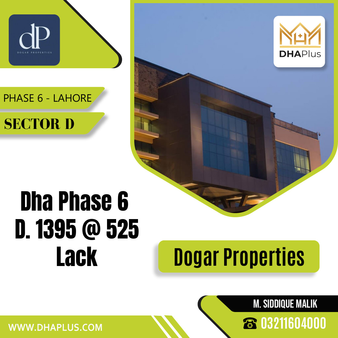 1 Kanal Residential Plot for Sale in Sector D -  Phase 6, Lahore - (DP-40801)
