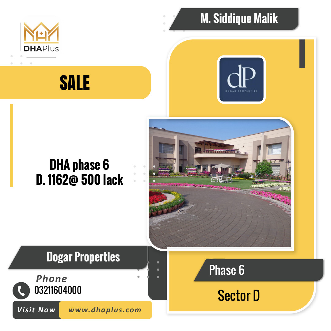 1 Kanal Residential Plot for Sale in Sector D -  Phase 6, Lahore - (DP-40803)