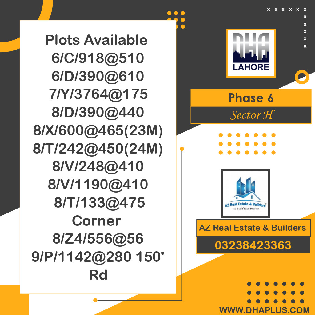 1 Marla Residential Plot for Sale in Sector H -  Phase 6, Lahore - (DP-40805)