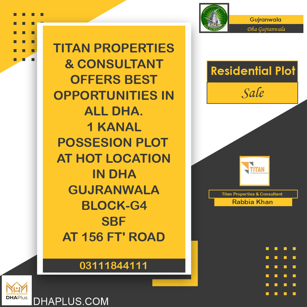 1 Kanal Residential Plot for Sale in DHA Gujranwala, Gujranwala - (DP-40806)