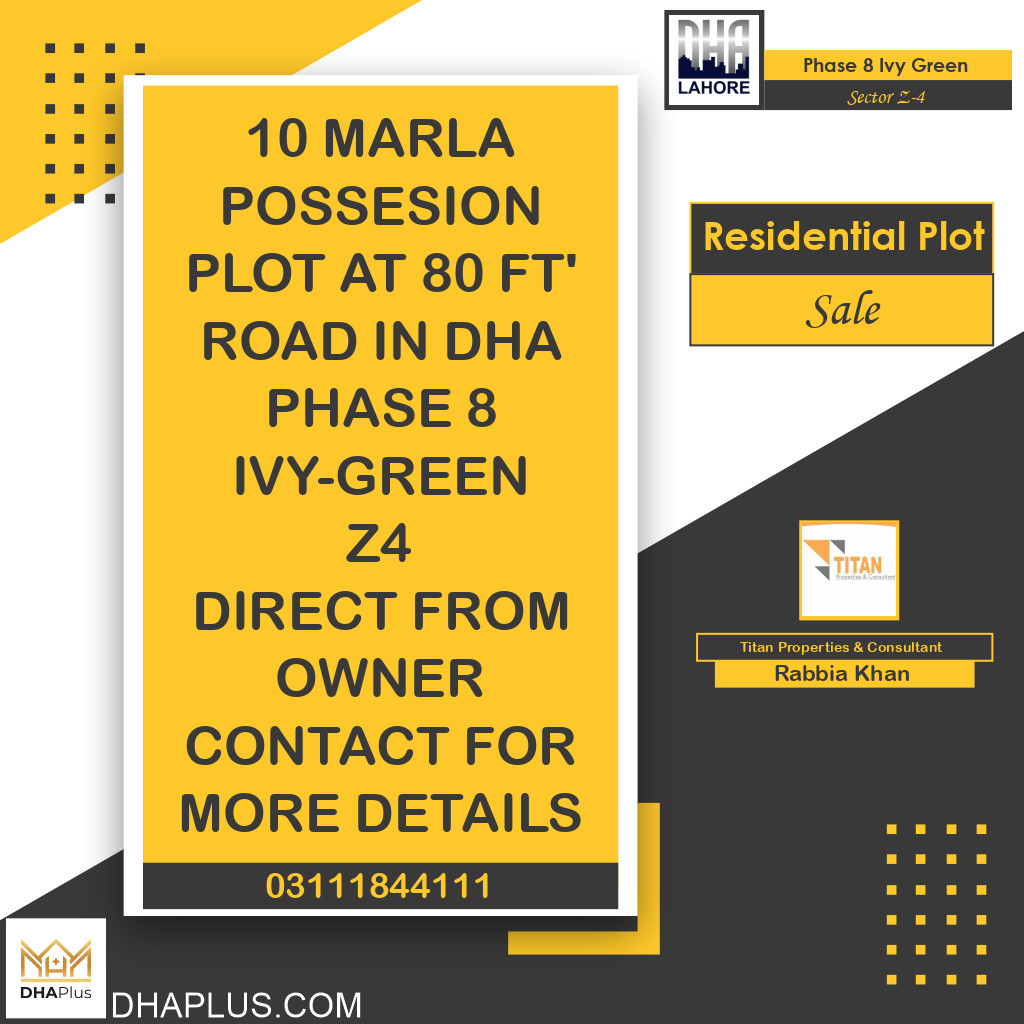 10 Marla Residential Plot for Sale in Sector Z-4 -  Phase 8 Ivy Green, Lahore - (DP-40808)