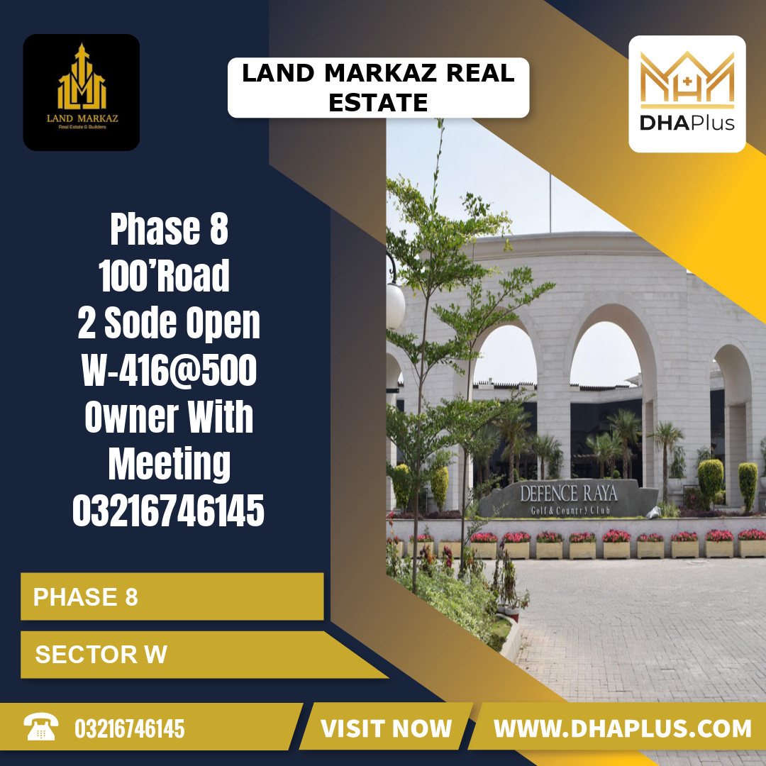 1 Kanal Residential Plot for Sale in Sector W -  Phase 8, Lahore - (DP-40811)