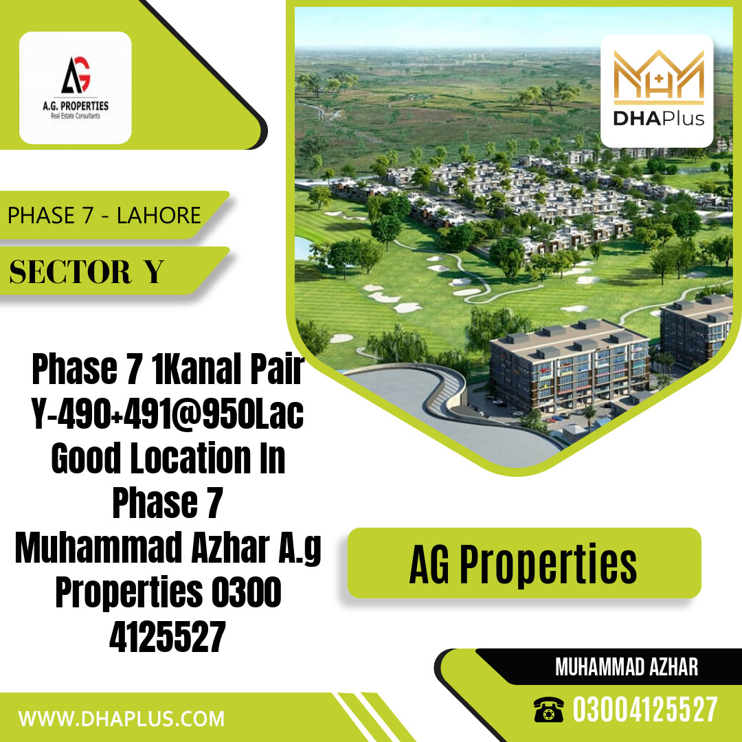 1 Kanal Residential Plot for Sale in Sector Y -  Phase 7, Lahore - (DP-40815)