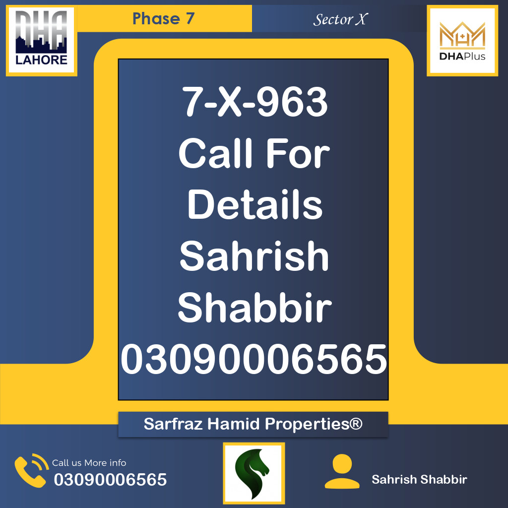 20 Marla Residential Plot for Sale in Sector X -  Phase 7, Lahore - (DP-40817)
