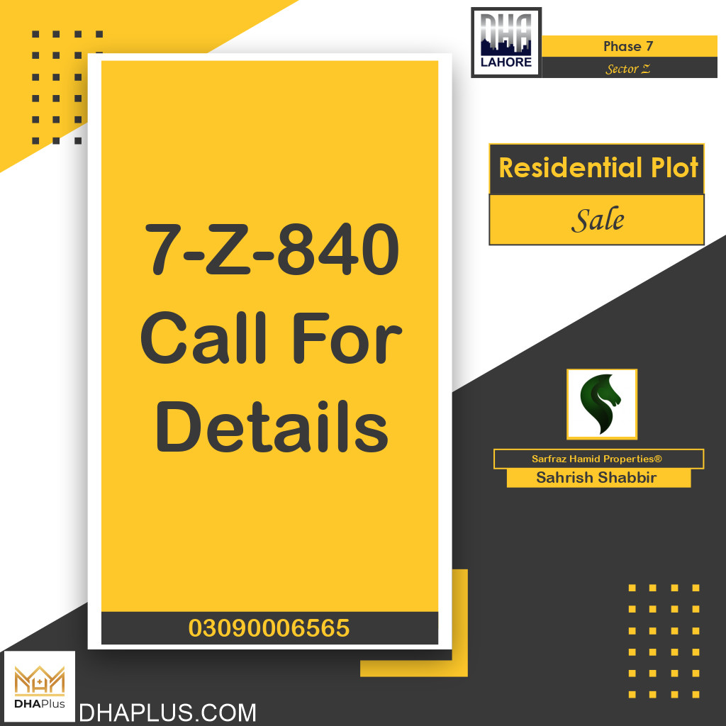 20 Marla Residential Plot for Sale in Sector Z -  Phase 7, Lahore - (DP-40820)