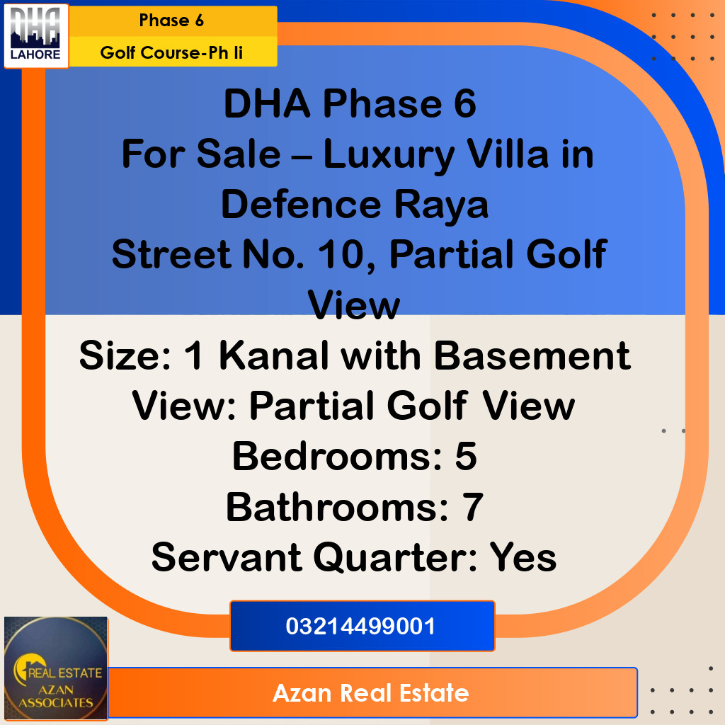 1 Kanal Residential House for Sale in Golf Course-Ph II -  Phase 6, Lahore - (DP-40856)