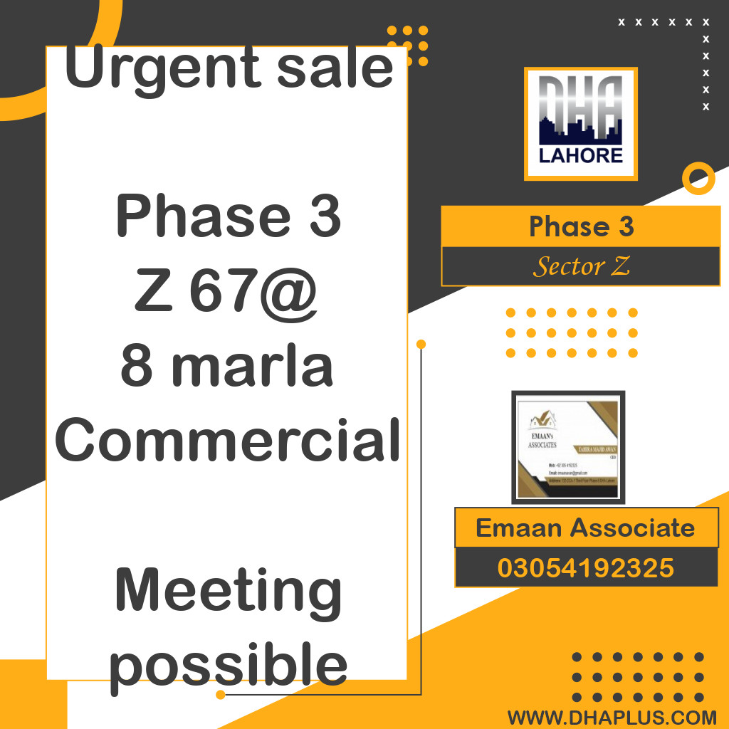 8 Marla Commercial Plot for Sale in Sector Z -  Phase 3, Lahore - (DP-40865)