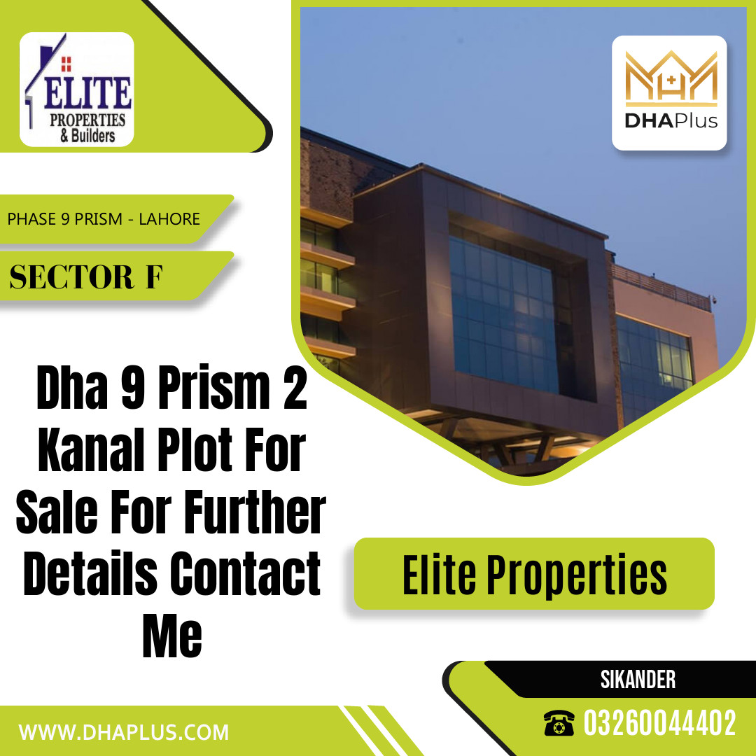 2 Kanal Residential Plot for Sale in Sector F -  Phase 9 Prism, Lahore - (DP-40878)