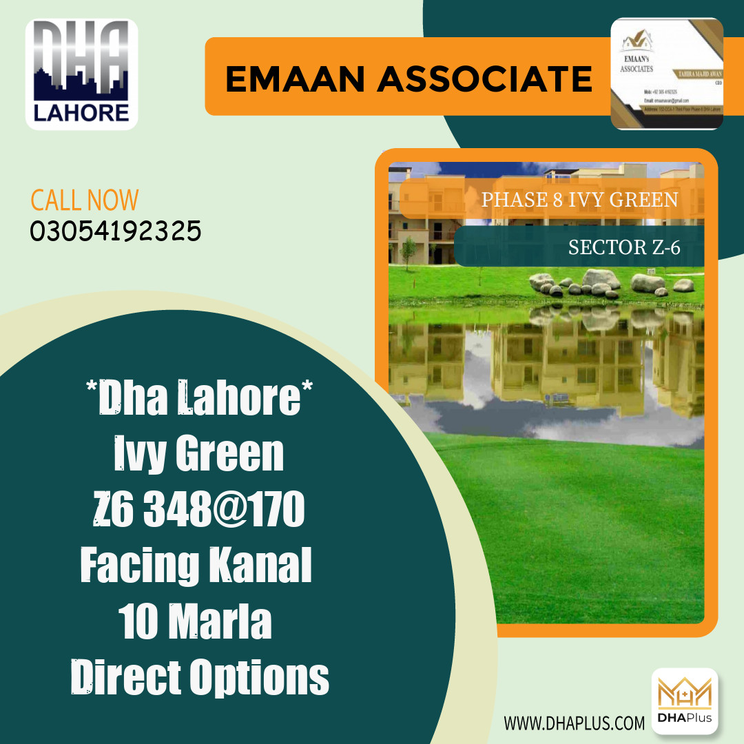 10 Marla Residential Plot for Sale in Sector Z-6 -  Phase 8 Ivy Green, Lahore - (DP-40879)