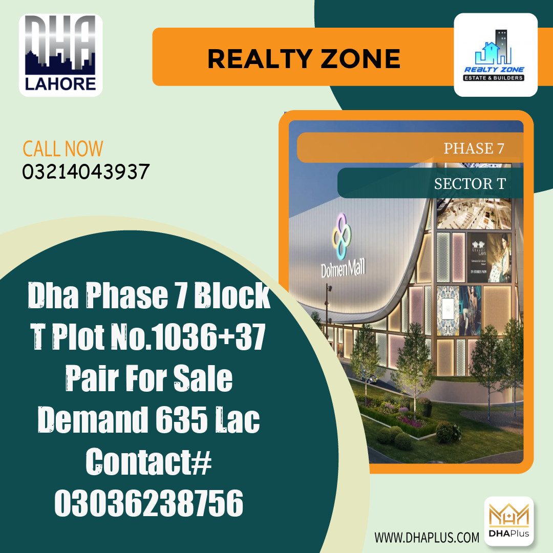 1 Kanal Residential Plot for Sale in Sector T -  Phase 7, Lahore - (DP-40896)