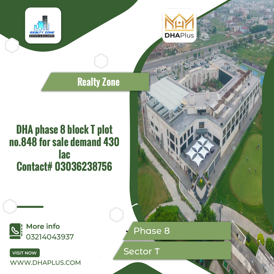 1 Kanal Residential Plot for Sale in Sector T -  Phase 8, Lahore - (DP-40902)