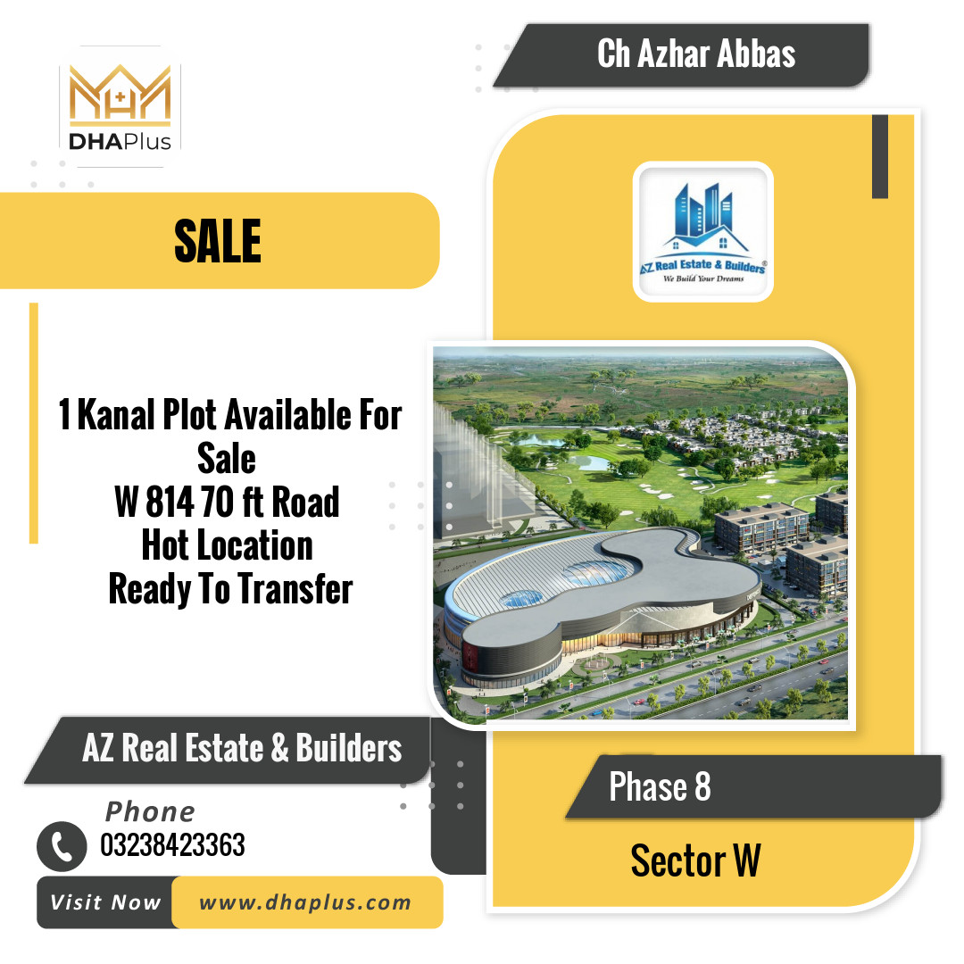 1 Kanal Residential Plot for Sale in Sector W -  Phase 8, Lahore - (DP-40912)