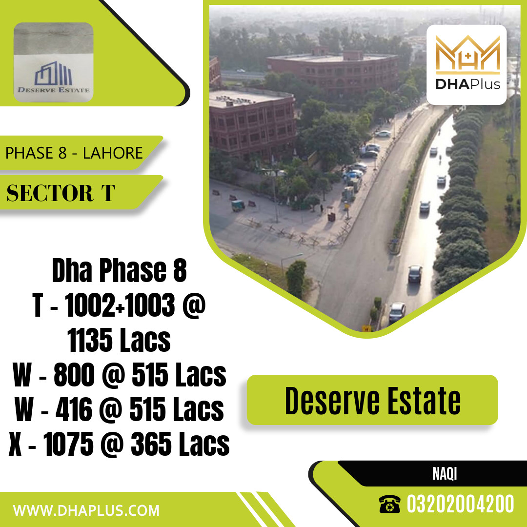 2 Kanal Residential Plot for Sale in Sector T -  Phase 8, Lahore - (DP-40931)