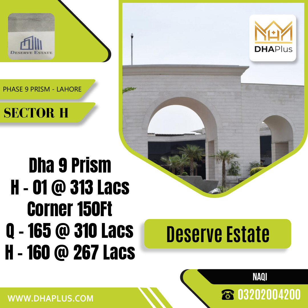 1 Kanal Residential Plot for Sale in Sector H -  Phase 9 Prism, Lahore - (DP-40932)