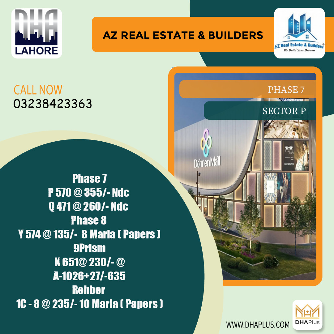 1 Kanal Residential Plot for Sale in Sector P -  Phase 7, Lahore - (DP-40951)