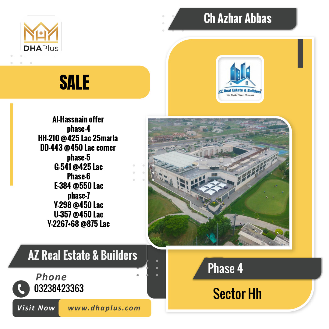1 Kanal Residential Plot for Sale in Sector HH -  Phase 4, Lahore - (DP-40954)