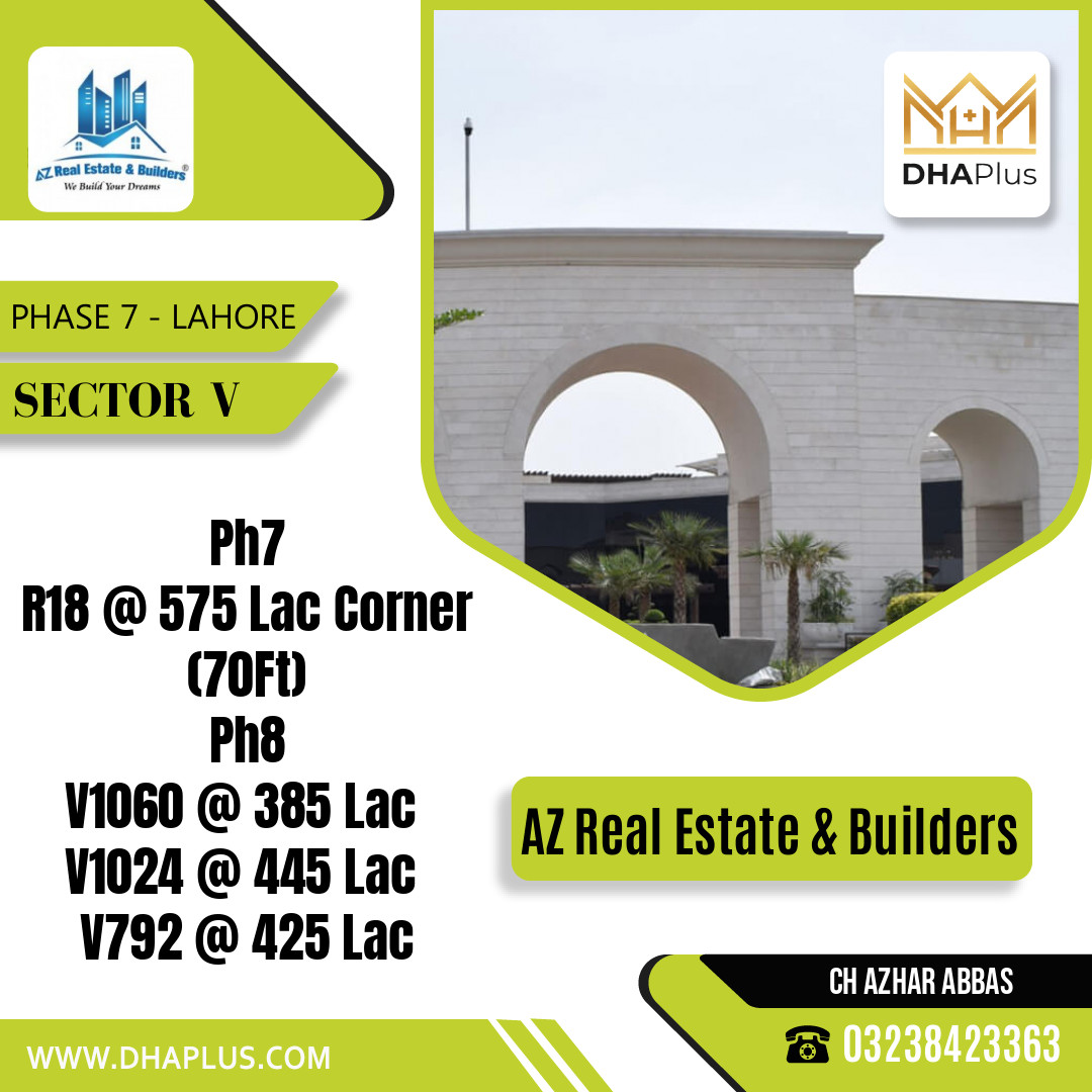 1 Kanal Residential Plot for Sale in Sector V -  Phase 7, Lahore - (DP-40955)