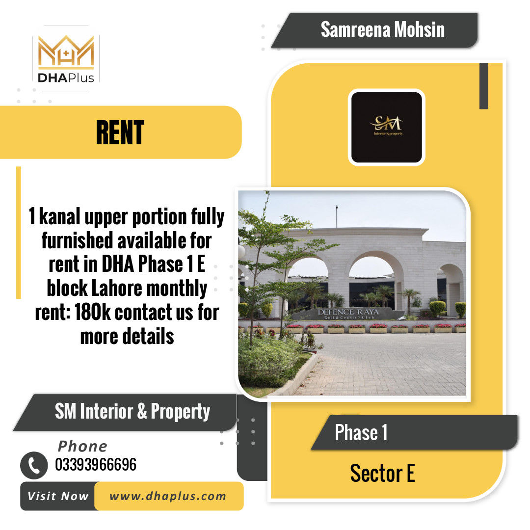 1 Kanal Residential Portion for Rent in Sector E -  Phase 1, Lahore - (DP-40976)
