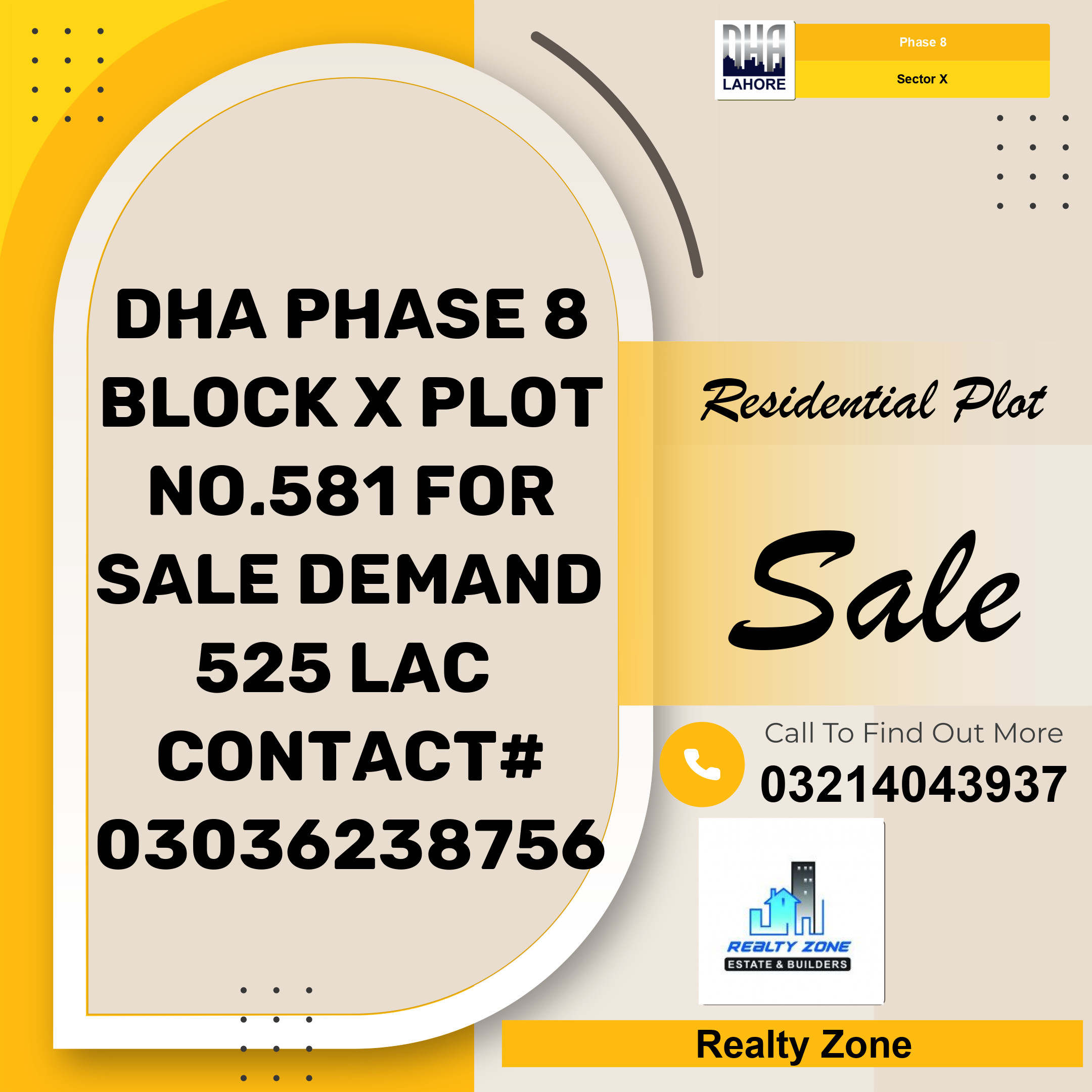 1 Kanal Residential Plot for Sale in Sector X -  Phase 8, Lahore - (DP-40991)