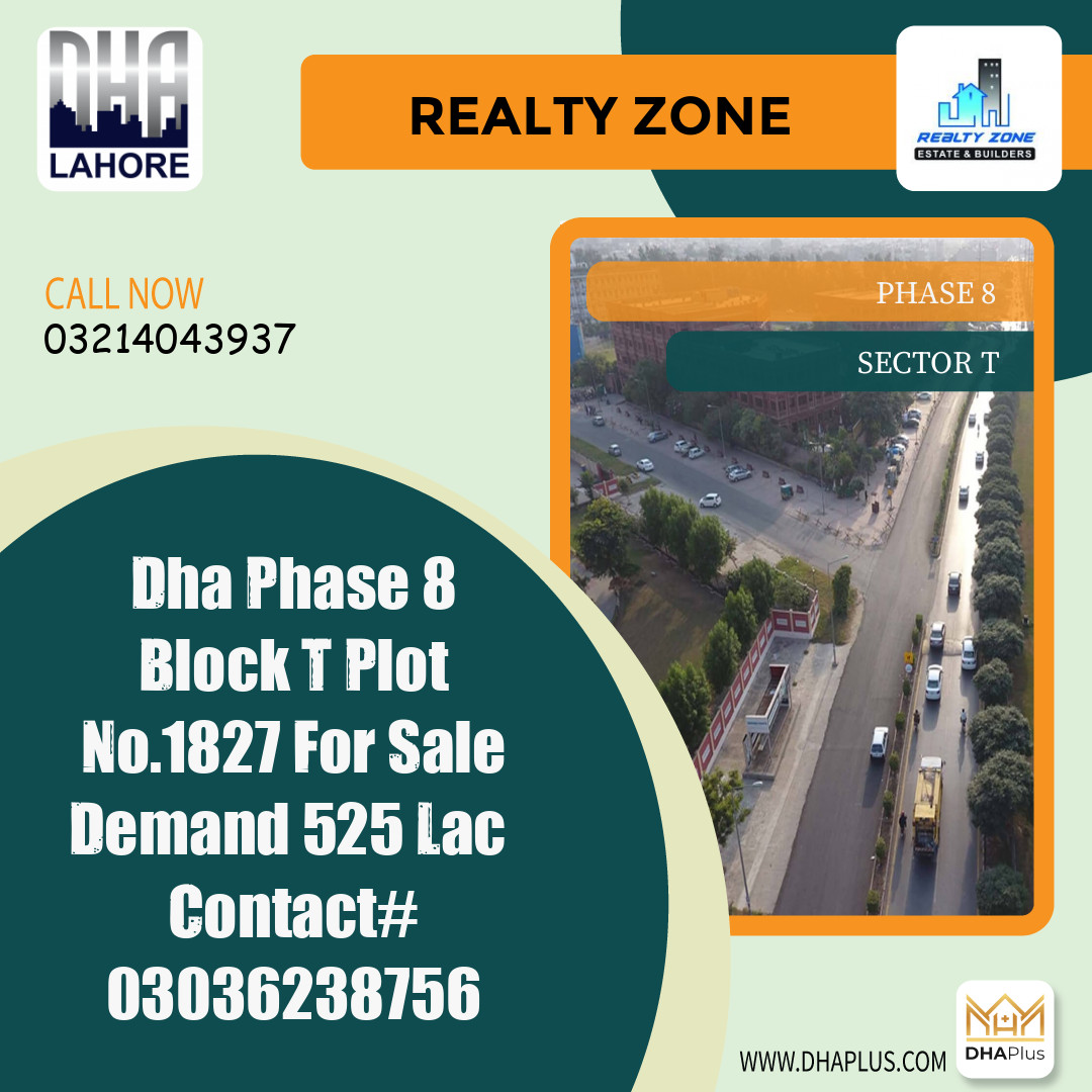 1 Kanal Residential Plot for Sale in Sector T -  Phase 8, Lahore - (DP-40992)