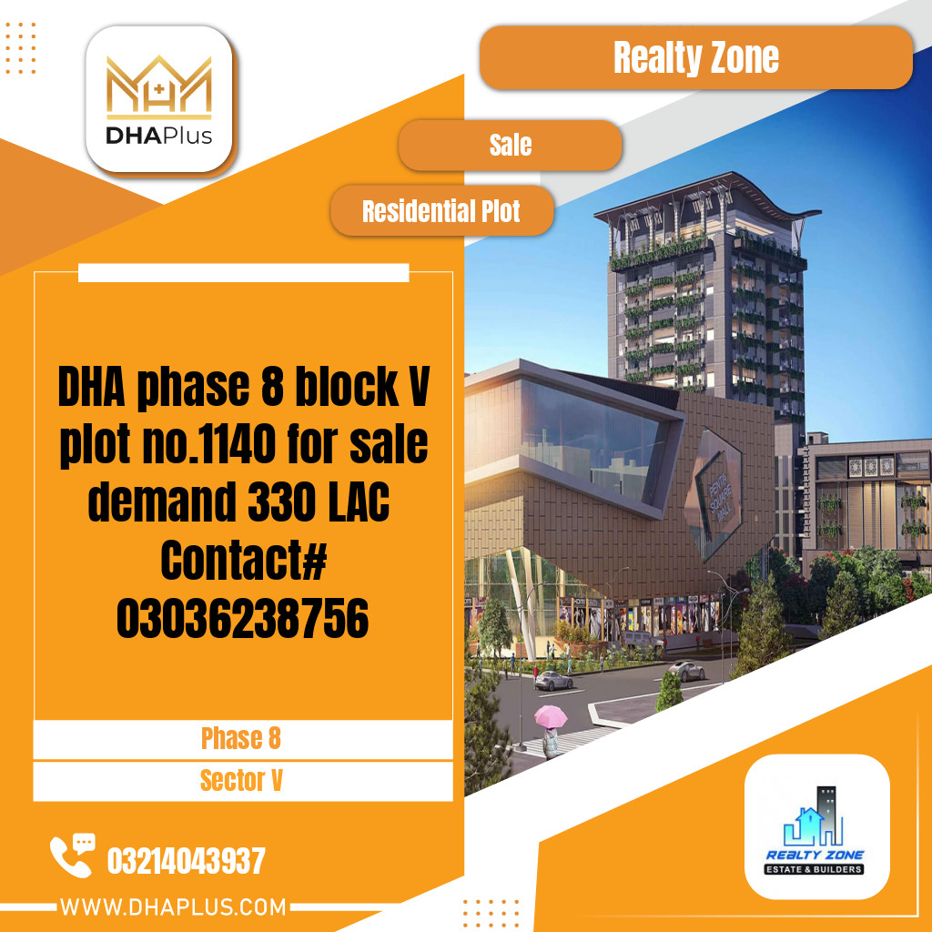 23 Marla Residential Plot for Sale in Sector V -  Phase 8, Lahore - (DP-40994)
