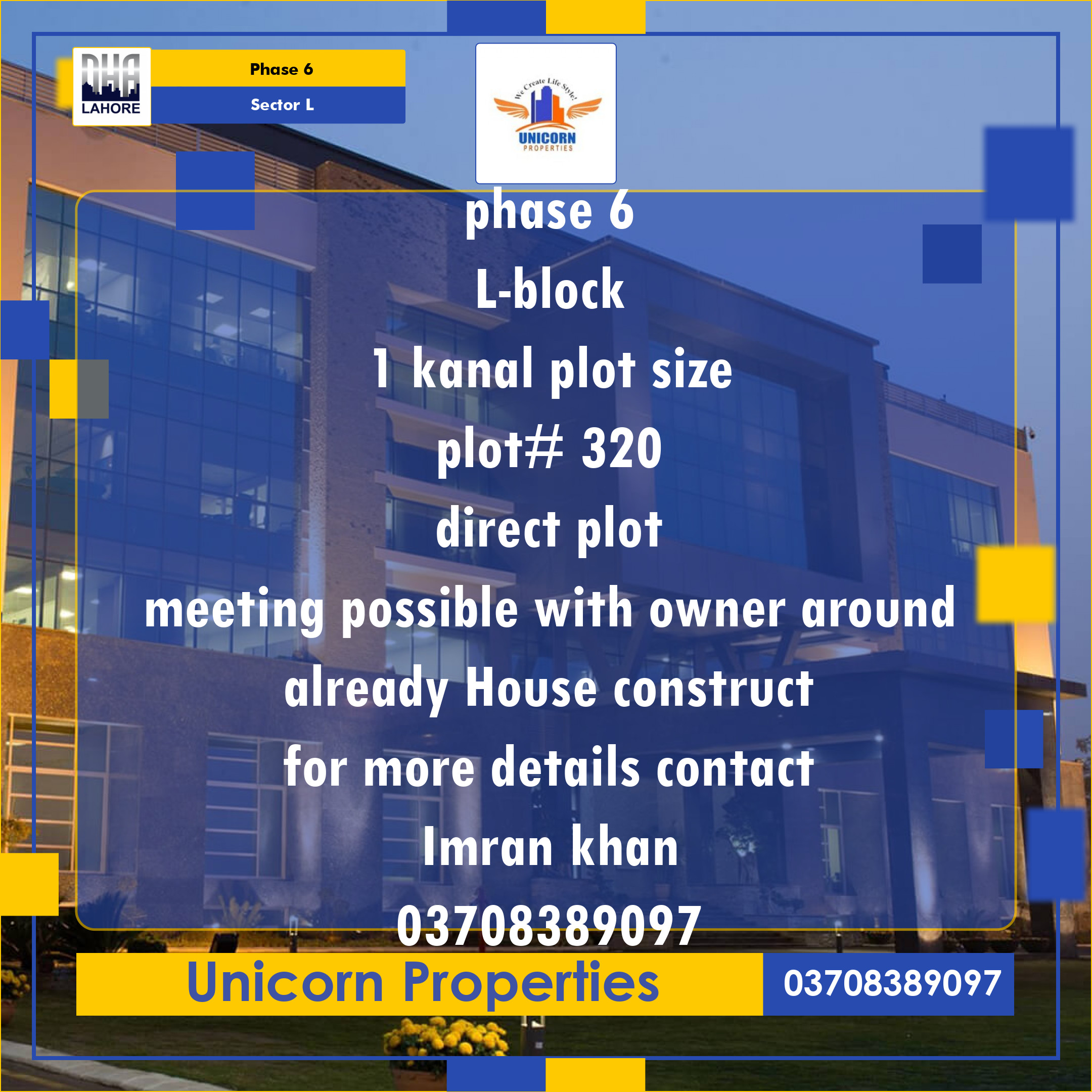 1 Kanal Residential Plot for Sale in Sector L -  Phase 6, Lahore - (DP-41001)