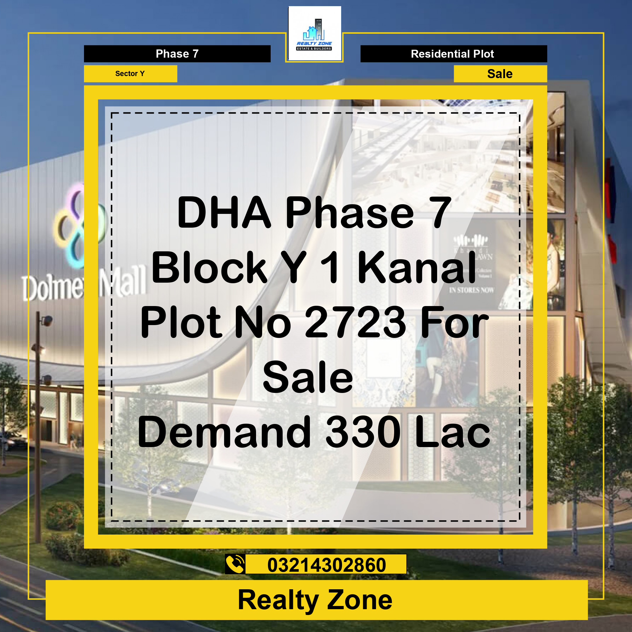 1 Kanal Residential Plot for Sale in Sector Y -  Phase 7, Lahore - (DP-41006)