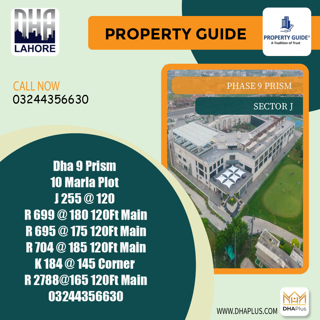 10 Marla Residential Plot for Sale in Sector J -  Phase 9 Prism, Lahore - (DP-41045)