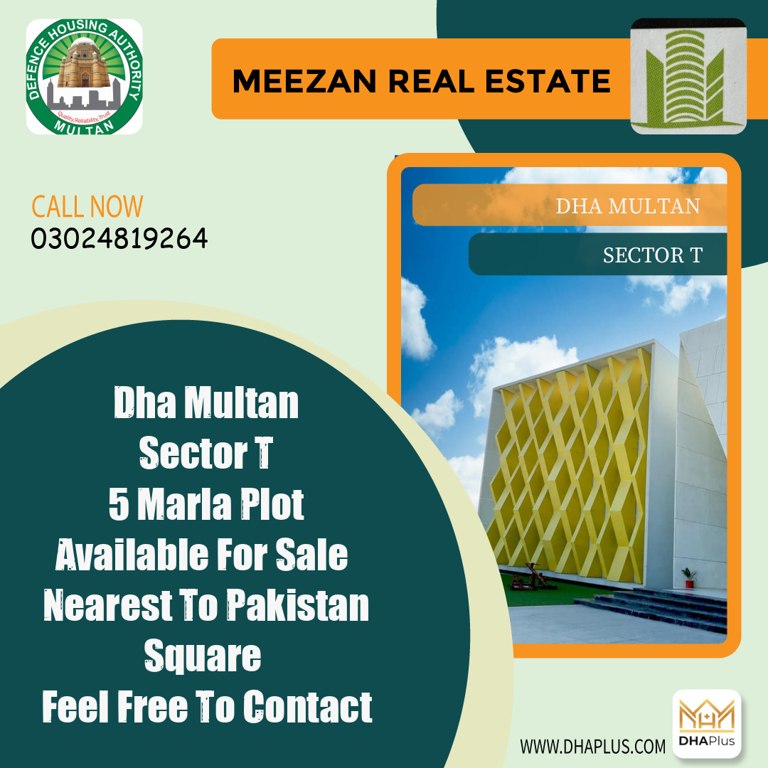 5 Marla Residential Plot for Sale in Sector T -  DHA Multan, Multan - (DP-41046)