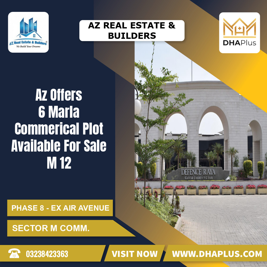 6 Marla Commercial Plot for Sale in Sector M Commercial -  Phase 8 - Ex Air Avenue, Lahore - (DP-41055)