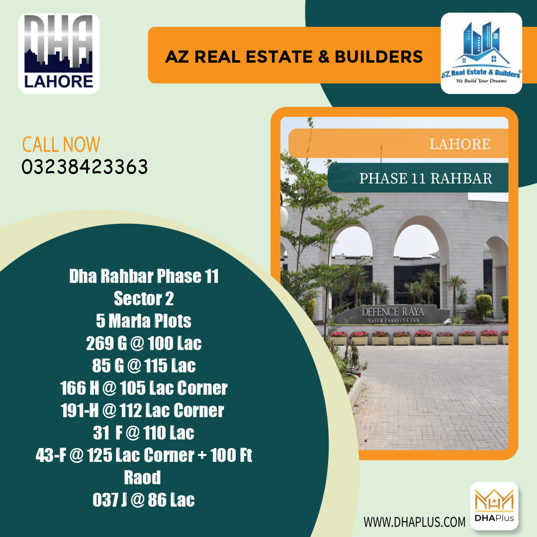 5 Marla Residential Plot for Sale in Phase 11 Rahbar, Lahore - (DP-41061)