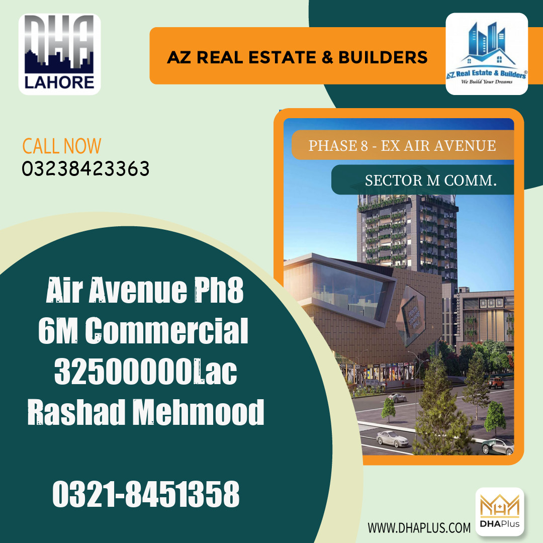 6 Marla Residential Plot for Sale in Sector M Commercial -  Phase 8 - Ex Air Avenue, Lahore - (DP-41065)