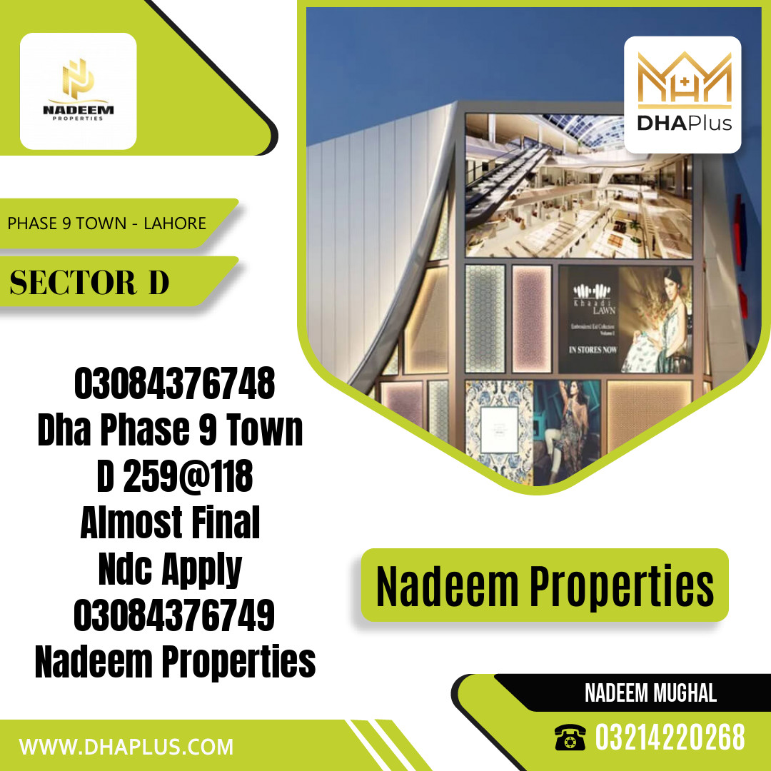 5 Marla Residential Plot for Sale in Sector D -  Phase 9 Town, Lahore - (DP-41070)