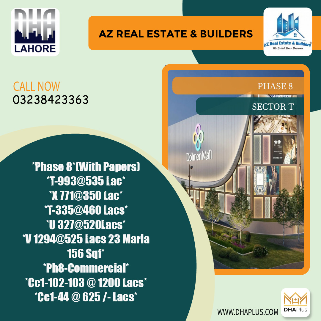 1 Kanal Residential Plot for Sale in Sector T -  Phase 8, Lahore - (DP-41090)