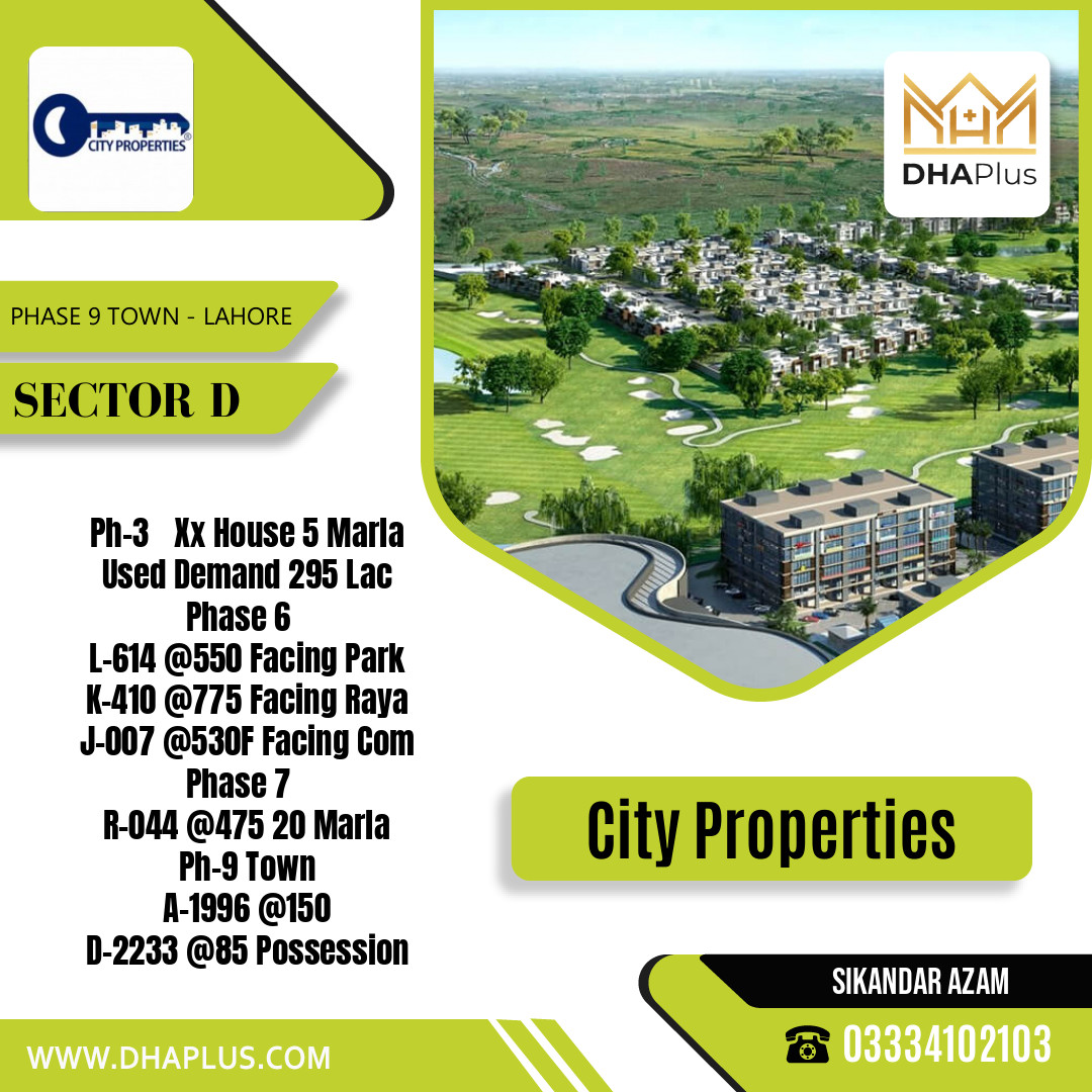 5 Marla Residential Plot for Sale in Sector D -  Phase 9 Town, Lahore - (DP-41123)