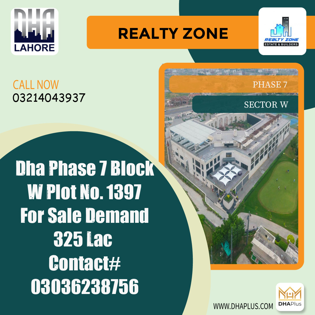 1 Kanal Residential Plot for Sale in Sector W -  Phase 7, Lahore - (DP-41137)