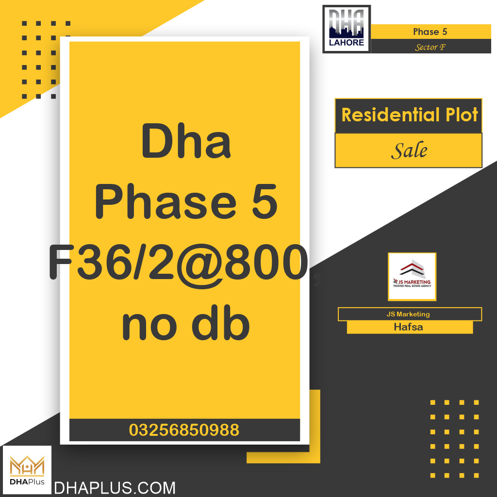 1 Kanal Residential Plot for Sale in Sector F -  Phase 5, Lahore - (DP-41149)