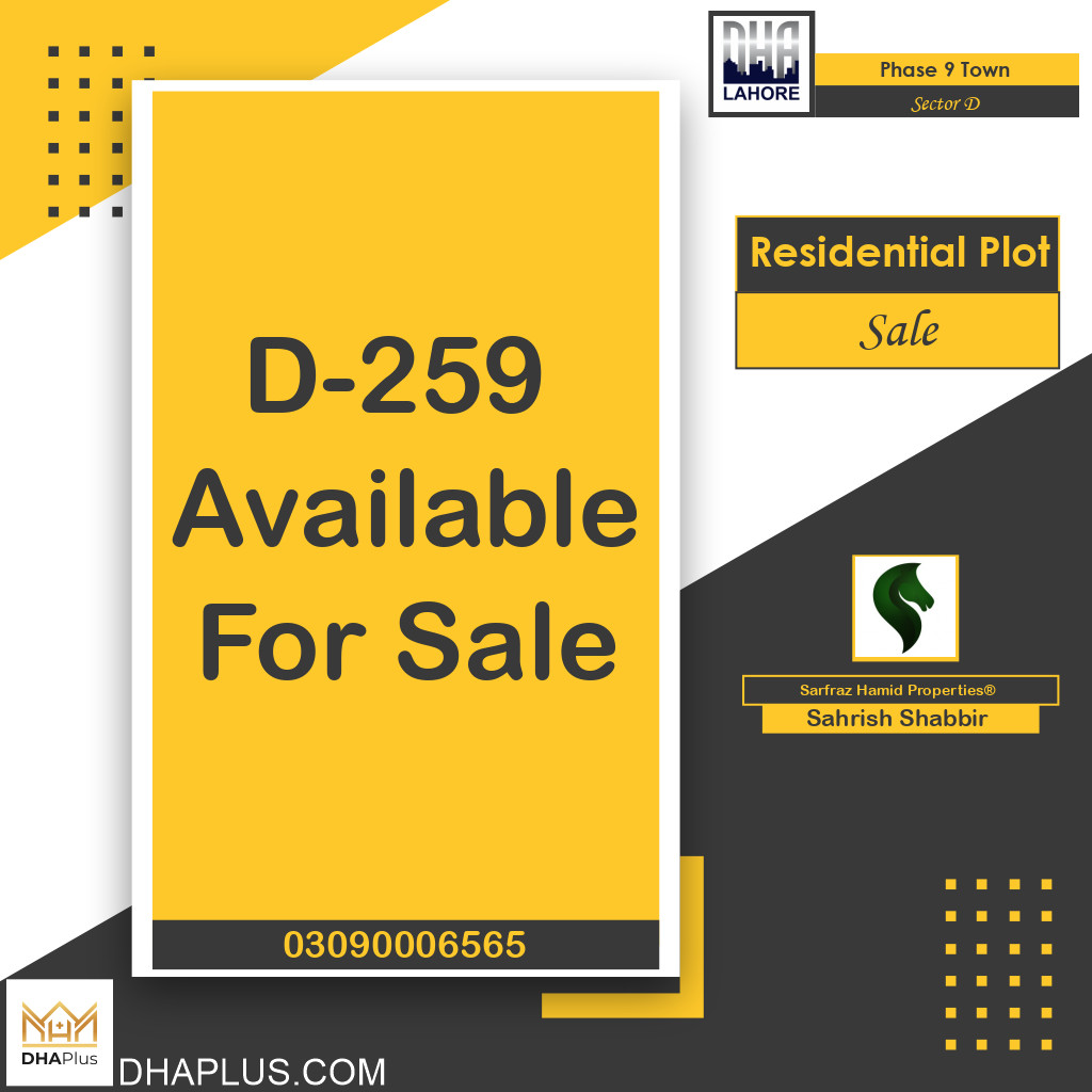 5 Marla Residential Plot for Sale in Sector D -  Phase 9 Town, Lahore - (DP-41150)