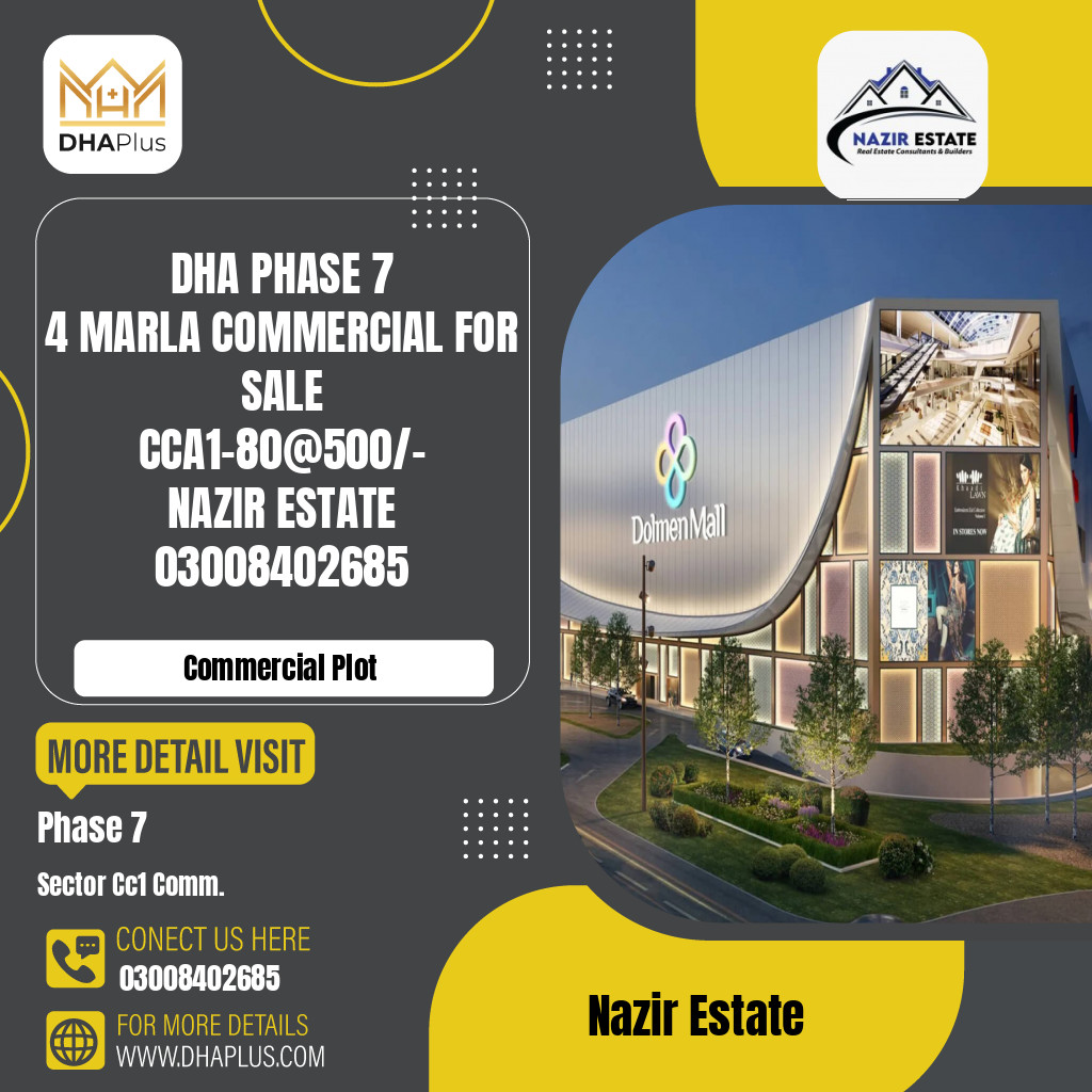 4 Marla Commercial Plot for Sale in Sector CC1 Commercial -  Phase 7, Lahore - (DP-41177)