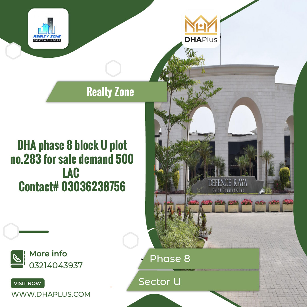 1 Kanal Residential Plot for Sale in Sector U -  Phase 8, Lahore - (DP-41181)