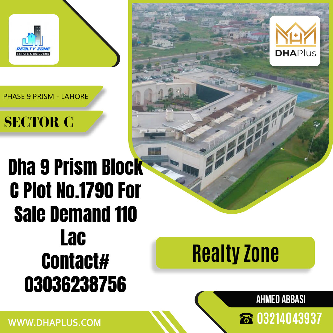 10 Marla Residential Plot for Sale in Sector C -  Phase 9 Prism, Lahore - (DP-41185)