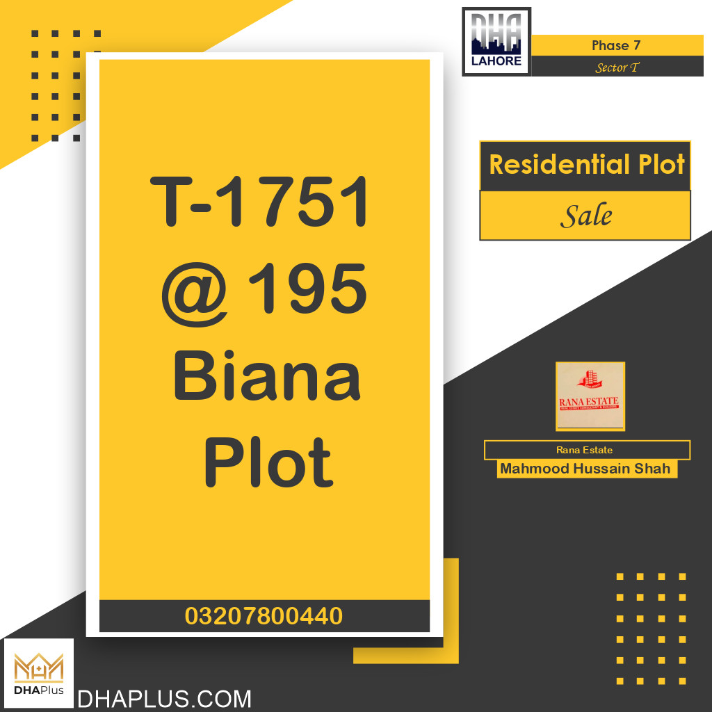 10 Marla Residential Plot for Sale in Sector T -  Phase 7, Lahore - (DP-41197)