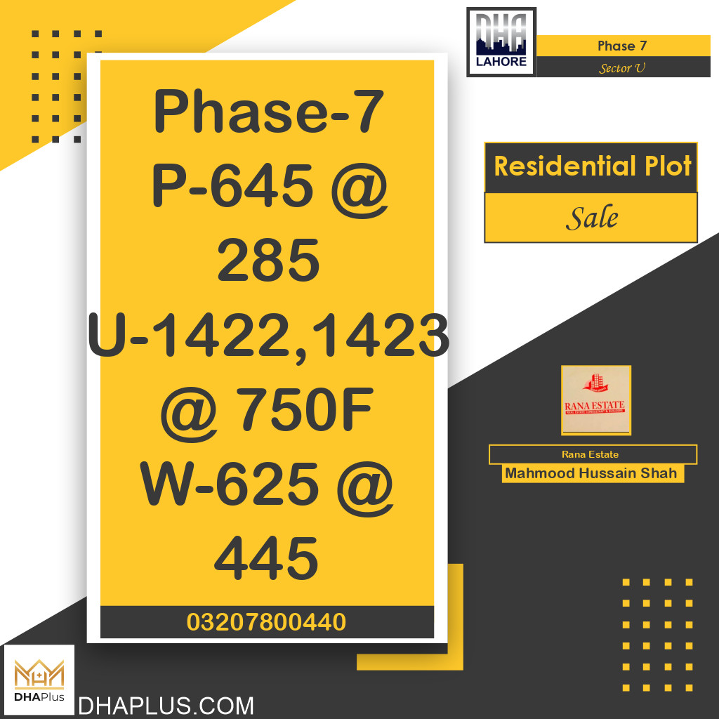 2 Kanal Residential Plot for Sale in Sector U -  Phase 7, Lahore - (DP-41199)