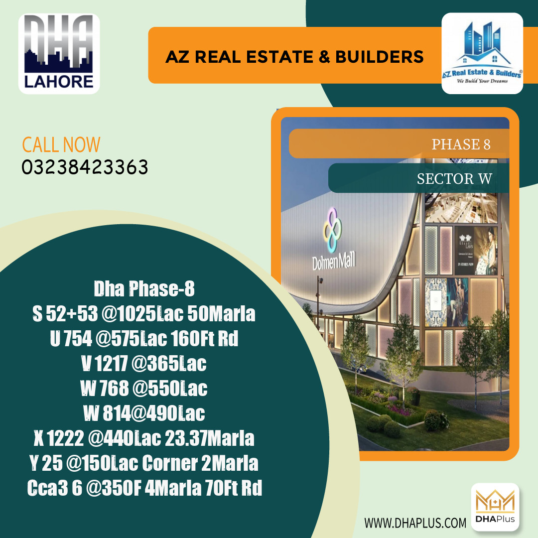 1 Kanal Residential Plot for Sale in Sector W -  Phase 8, Lahore - (DP-41208)