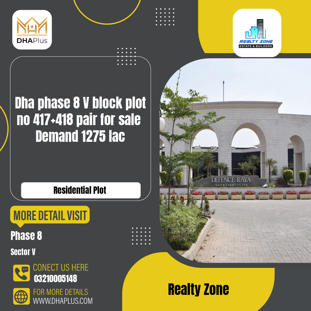 1 Kanal Residential Plot for Sale in Sector V -  Phase 8, Lahore - (DP-41226)