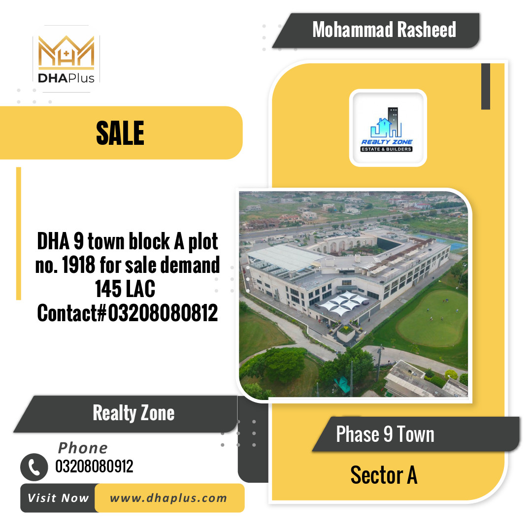 5 Marla Residential Plot for Sale in Sector A -  Phase 9 Town, Lahore - (DP-41232)