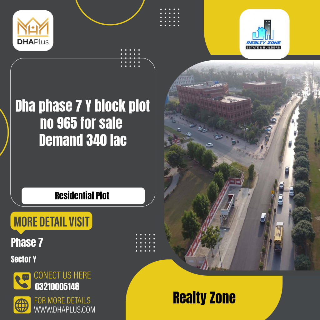 1 Kanal Residential Plot for Sale in Sector Y -  Phase 7, Lahore - (DP-41238)