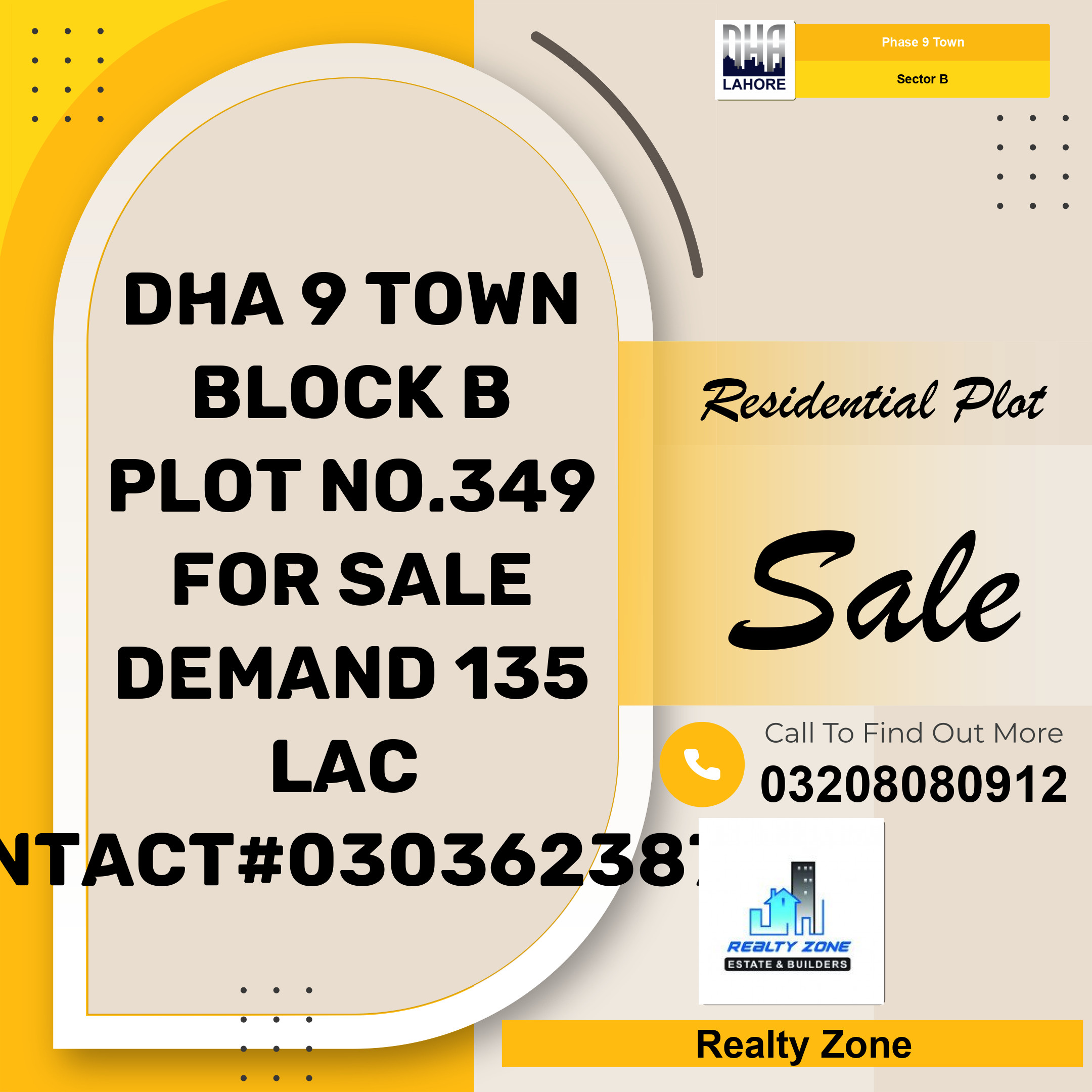 5 Marla Residential Plot for Sale in Sector B -  Phase 9 Town, Lahore - (DP-41245)