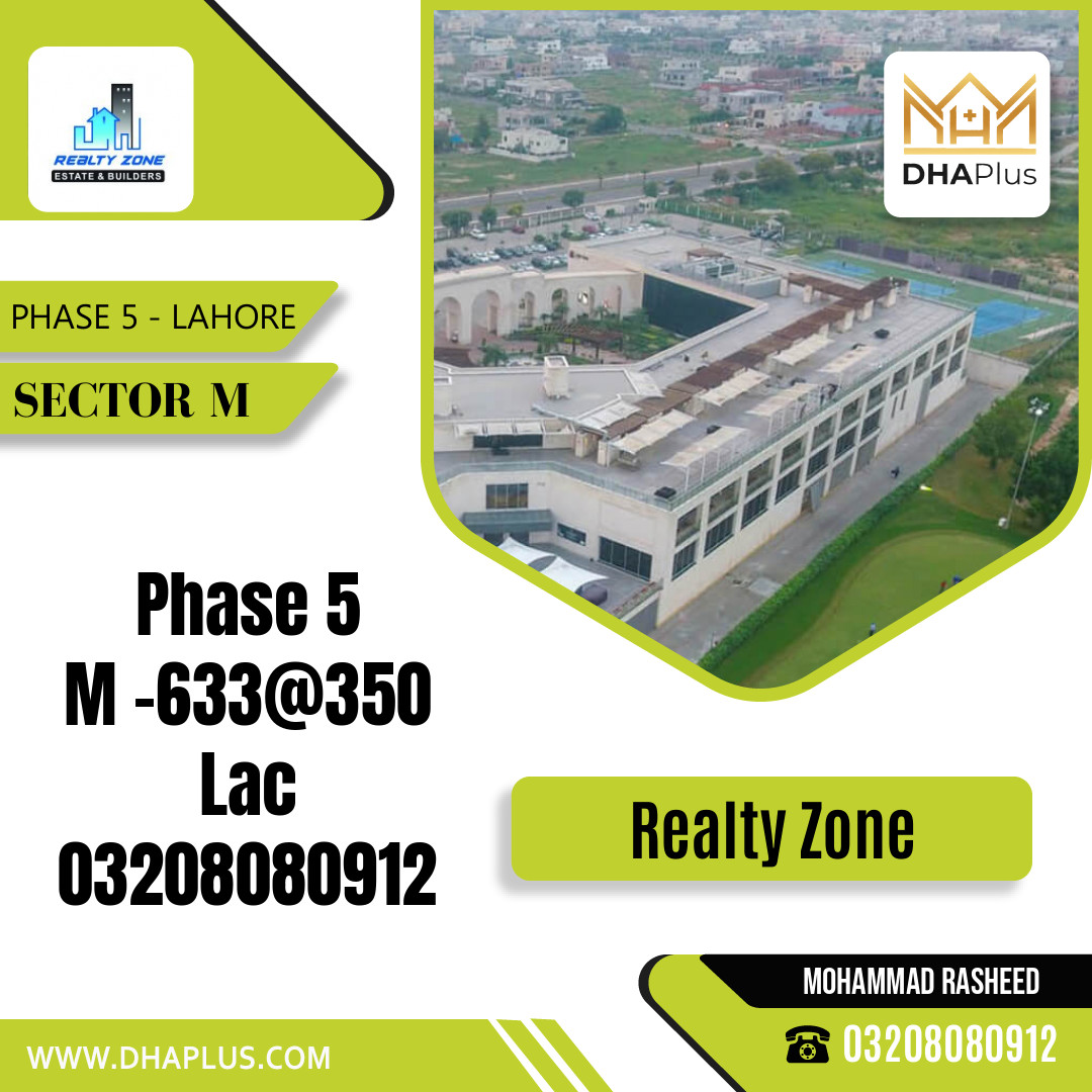 1 Kanal Residential Plot for Sale in Sector M -  Phase 5, Lahore - (DP-41264)
